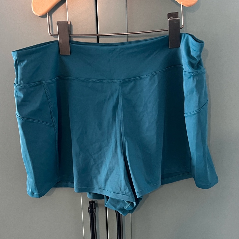 LL Bean Lined Swim Shorts Sz 10 Dark Teal